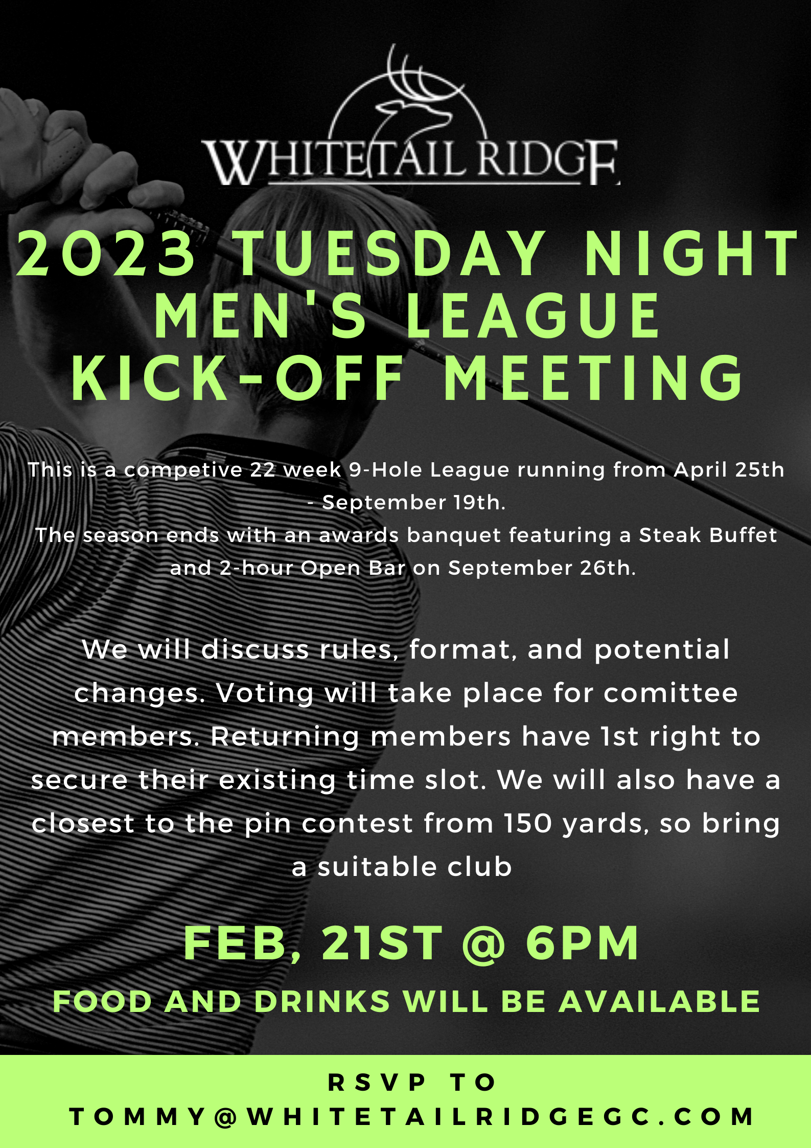 Tuesday Night Mens League Kick Off Meeting