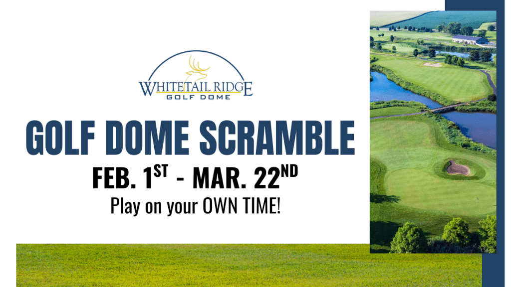 Gold Dome Scramble with a picture of a golf course and dates listed for the event